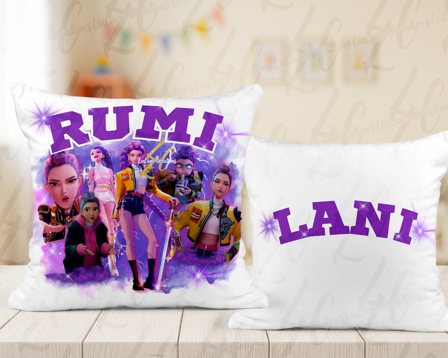 Handmade K-Pop Inspired Custom Name Pillow 16x16 – Personalized Fan Room Decor