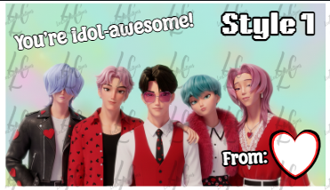 K-Pop Valentine Cards for Kids | Personalized Classroom Valentines | Printed Candy Cards | Choose Your Style