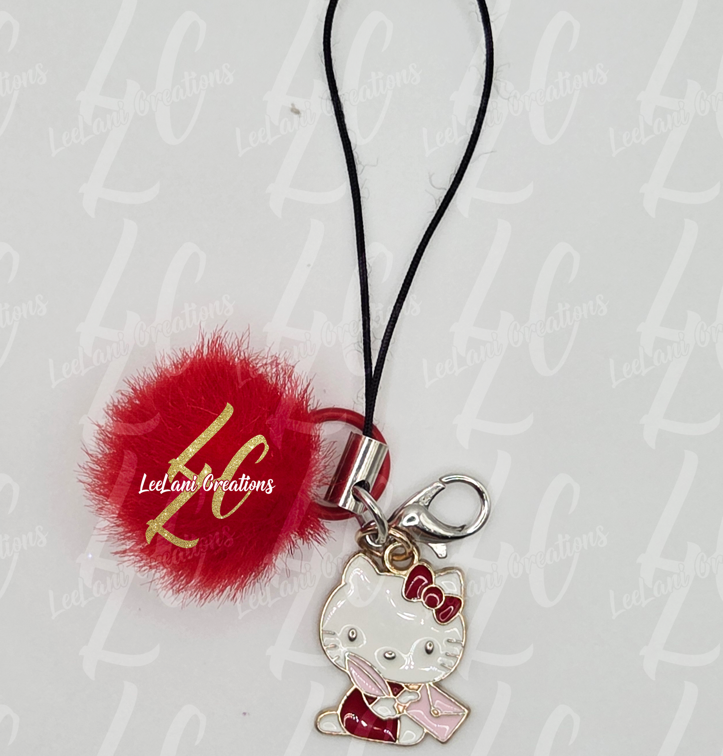 Fuzzy Kawaii Character Phone Charm – Soft Pom-Pom & Cute Charm Accessory | Sanrio-Inspired Bag Dangler | Wristlet Loop Keychain