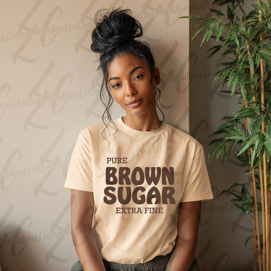 Pure Brown Sugar Extra Fine Shirt | Melanin Pride Tee | Black Culture Graphic Tshirt | Brown Skin Girl Gift | Unisex Soft Tee | Heather Dune