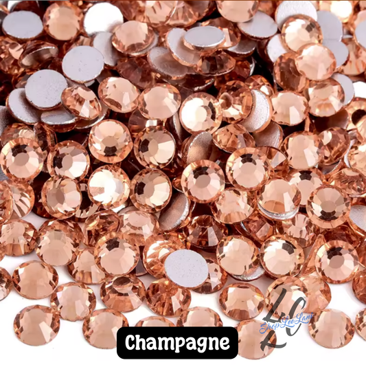 Champagne Glass Rhinestones ✨ Neutral Flatback Bling