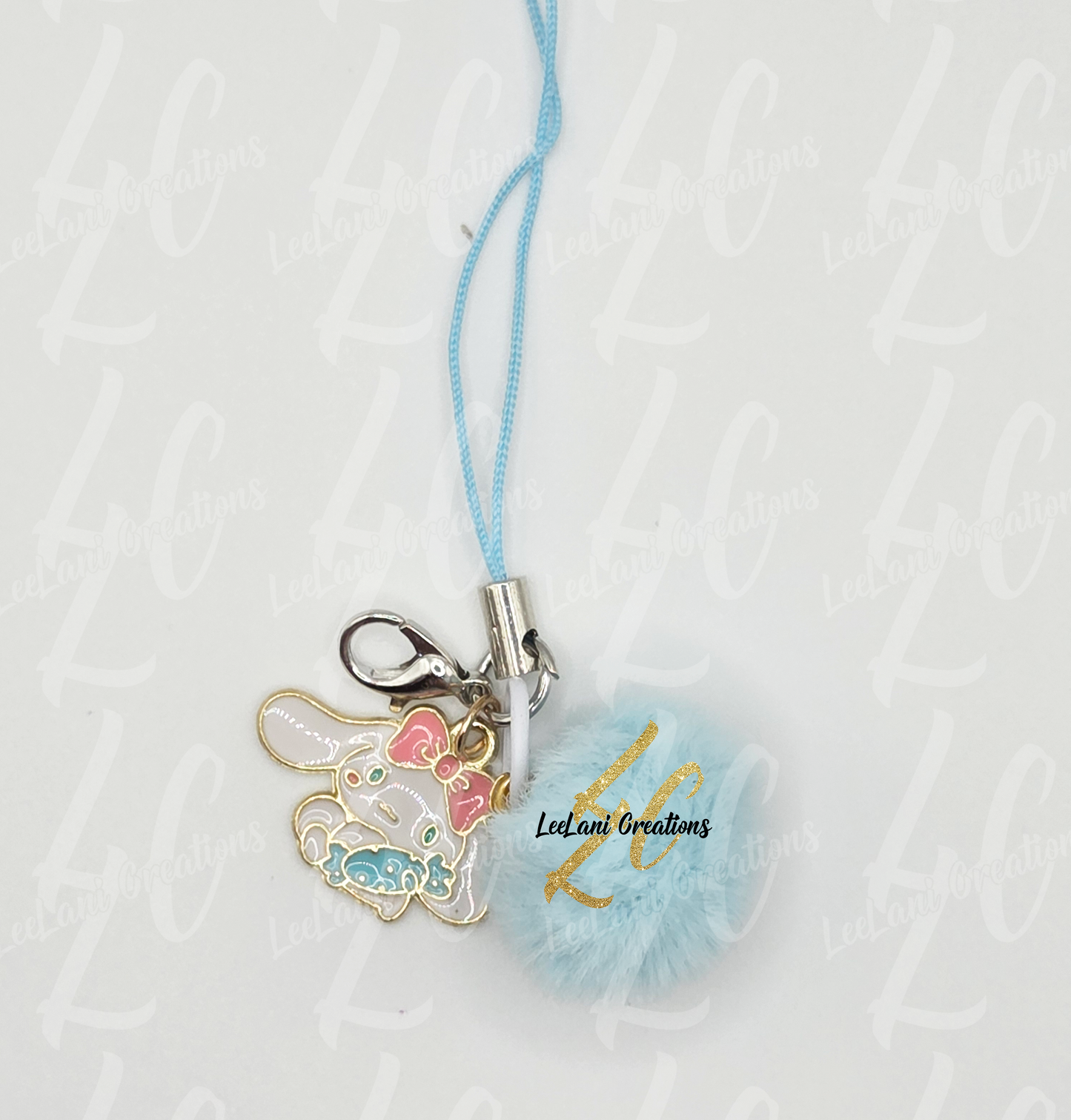 Fuzzy Kawaii Character Phone Charm – Soft Pom-Pom & Cute Charm Accessory | Sanrio-Inspired Bag Dangler | Wristlet Loop Keychain