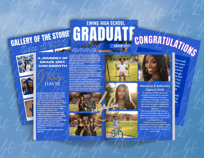 Custom Graduation Magazine — Personalized Senior Keepsake, Class of 2026 Honor Edition, 8-Page Custom Photo Magazine Gift