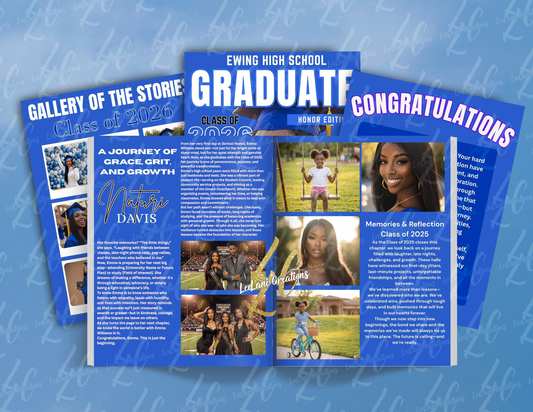 Custom Graduation Magazine — Personalized Senior Keepsake, Class of 2026 Honor Edition, 8-Page Custom Photo Magazine Gift