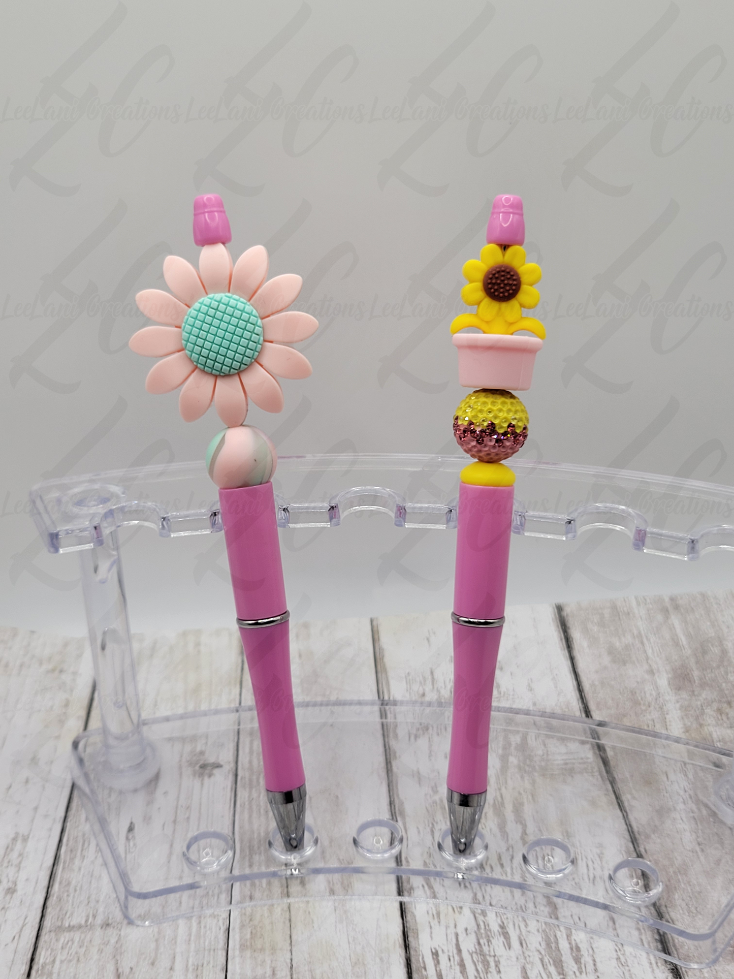 Floral-Themed Beaded Pens