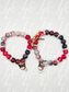 Kuromi-Inspired Beaded Bracelet – Red & Black Kawaii Charm Jewelry | Sanrio Fan Gift | Stretch Beaded Bracelet