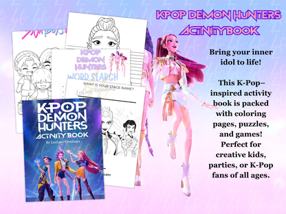 K-Pop Demon Hunters Activity Book (Printed Edition) | Coloring & Game Book for Kids | Party Favor Gift |