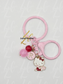 Custom Initial Keychain – Pink Hello Kitty Style Charm | Beaded Kawaii Bag Clip | Personalized Gift for Girls & Teens