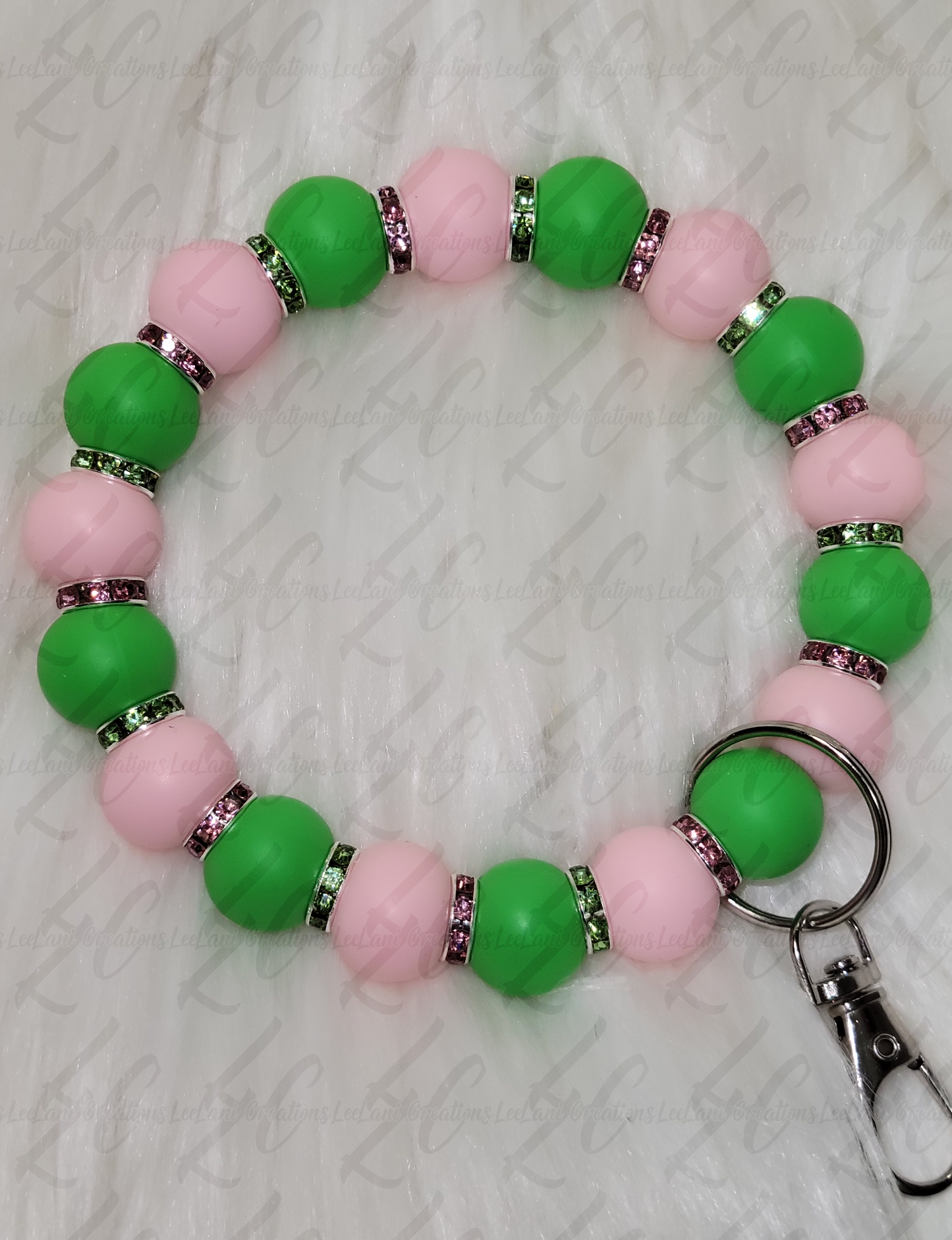 Pink & Green Dream AKA Inspired Chic Silicone Beaded Keychain