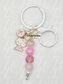 Custom Initial Keychain – Pink Hello Kitty Style Charm | Beaded Kawaii Bag Clip | Personalized Gift for Girls & Teens
