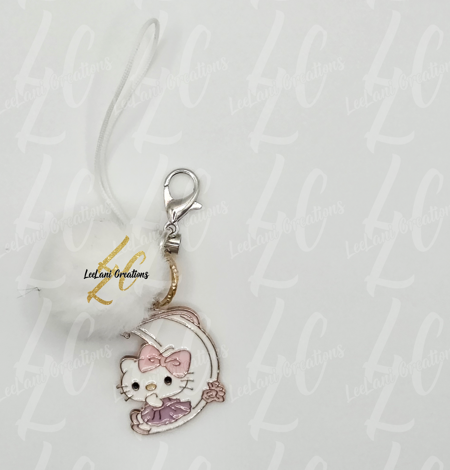 Fuzzy Kawaii Character Phone Charm – Soft Pom-Pom & Cute Charm Accessory | Sanrio-Inspired Bag Dangler | Wristlet Loop Keychain