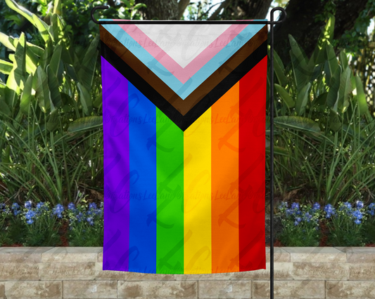 Pride Progress Garden Flag - 12x18 Inch Vibrant Outdoor Banner