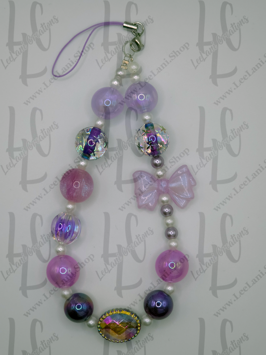 Pastel Purple Beaded Phone Wristlet Strap – Cute & Aesthetic Phone Charm