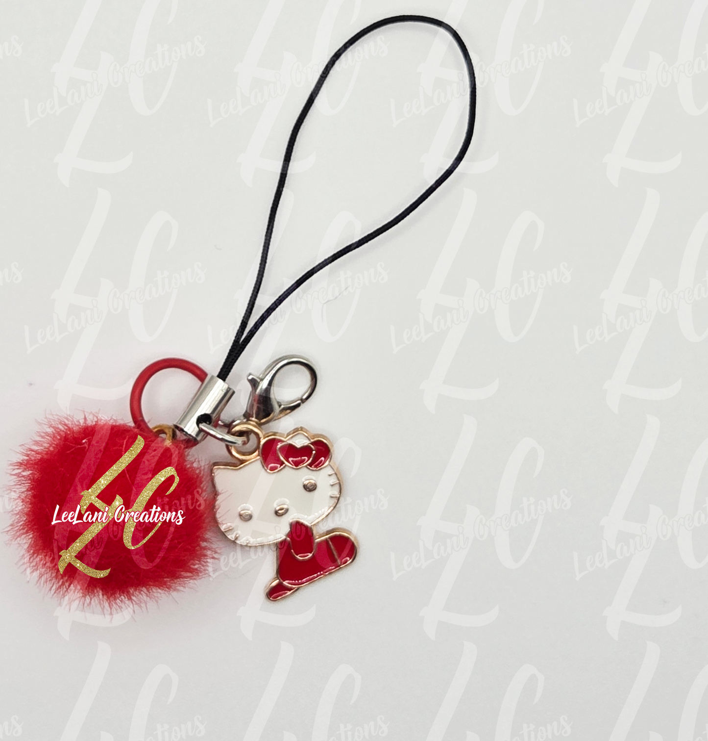 Fuzzy Kawaii Character Phone Charm – Soft Pom-Pom & Cute Charm Accessory | Sanrio-Inspired Bag Dangler | Wristlet Loop Keychain