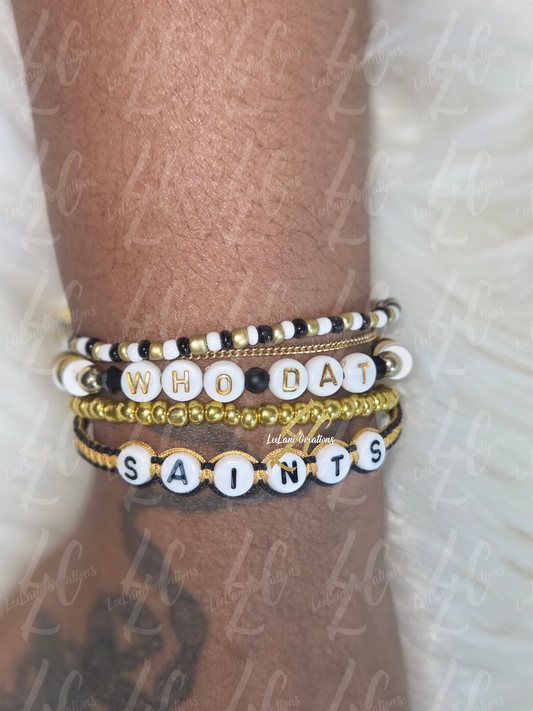 Custom Game Day Fan Stack Bracelet Set – 4 or 5 Piece Handmade Bracelet Stack | Team Color Jewelry for Sports Fans | Unisex Game Day Accessories