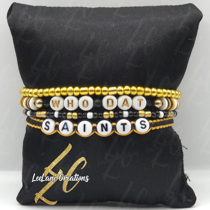 Custom Game Day Fan Stack Bracelets – Handmade Team Color Bracelet Set