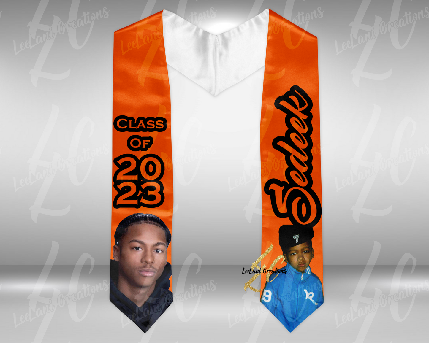 Custom Graduation Stole with Photos – Personalized Grad Stole 2025 | Up to 3 Photos Included | Extra Photo Add-On Available
