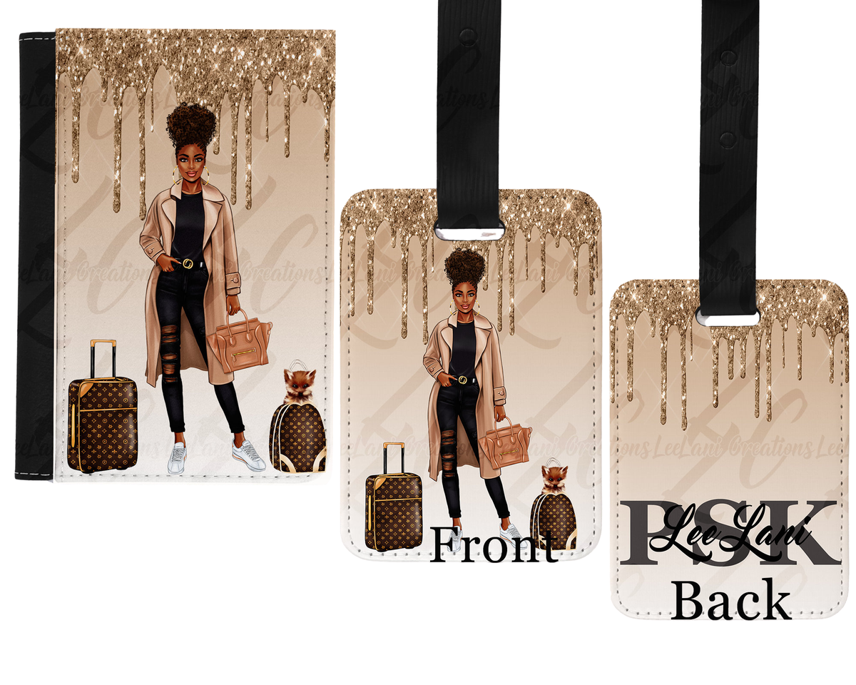 Personalized Passport Holder & Luggage Tag Set | Custom Travel Gift