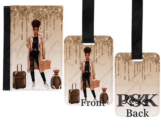 Personalized Passport Holder & Luggage Tag Set | Custom Travel Gift