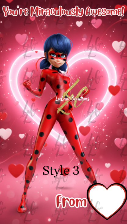 Miraculous Ladybug Inspired Valentine’s Day Cards | Kids Classroom Valentines | Personalized or Blank |