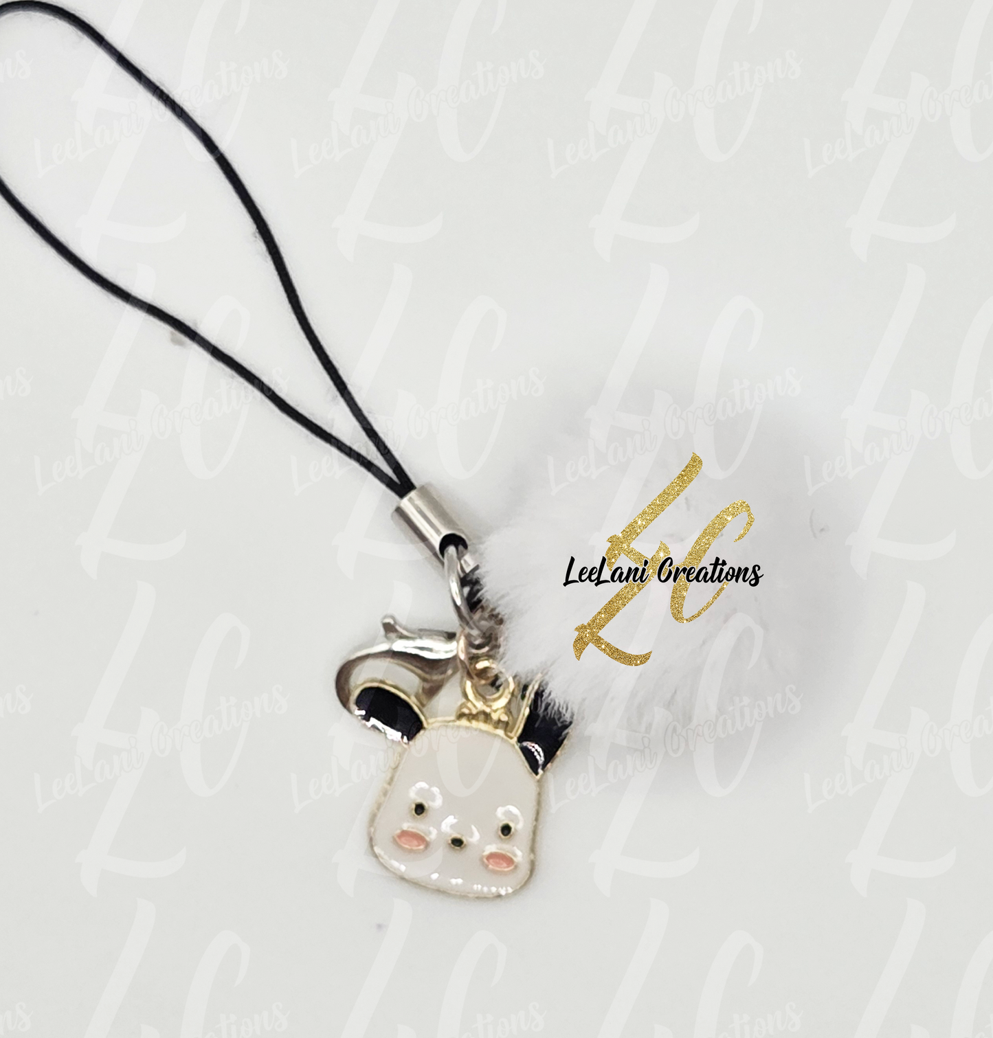 Fuzzy Kawaii Character Phone Charm – Soft Pom-Pom & Cute Charm Accessory | Sanrio-Inspired Bag Dangler | Wristlet Loop Keychain