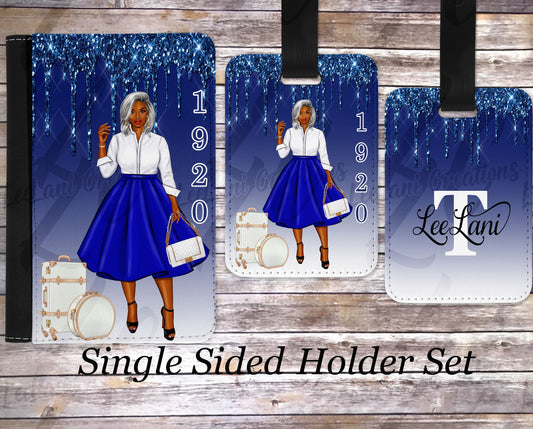 Zeta Phi Beta Sorority Inspired Passport Holder and Luggage Tag Set – Stylish Travel Accessories for Zetas