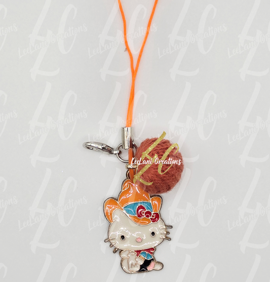 Fuzzy Kawaii Character Phone Charm – Soft Pom-Pom & Cute Charm Accessory | Sanrio-Inspired Bag Dangler | Wristlet Loop Keychain