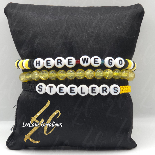 Custom Game Day Fan Stack Bracelets – Handmade Team Color Bracelet Set