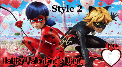 Miraculous Ladybug Inspired Valentine’s Day Cards | Kids Classroom Valentines | Personalized or Blank |