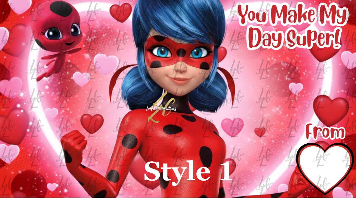 Miraculous Ladybug Inspired Valentine’s Day Cards | Kids Classroom Valentines | Personalized or Blank |