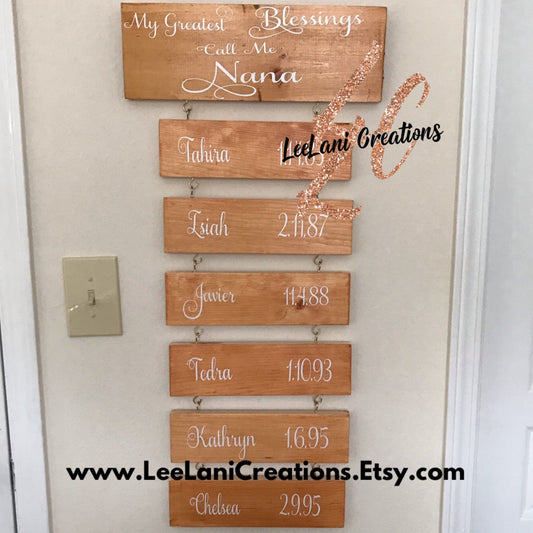 My Greatest blessings call me Nana | Grandmother Gift | Grandparent Gift | Grandmother Sign| Mother's Day Gift| Wood Sign| Nana Gift