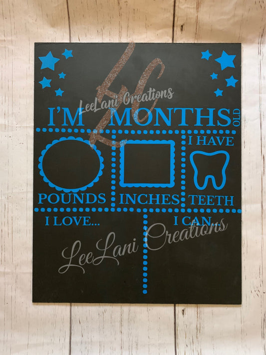 Handmade Customizable Growth Milestone Chalkboard - Personalize Color & Size