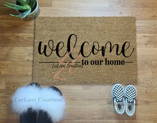 Welcome To Our Home Doo Mat | Personalized Door Mat| Customized Door Mat | Welcome Door Mat