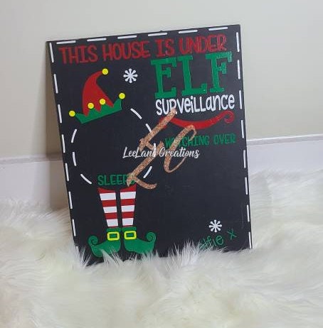 Christmas Count Down Chalkboard| Elf Surveillance Chalkboard| Christmas Countdown