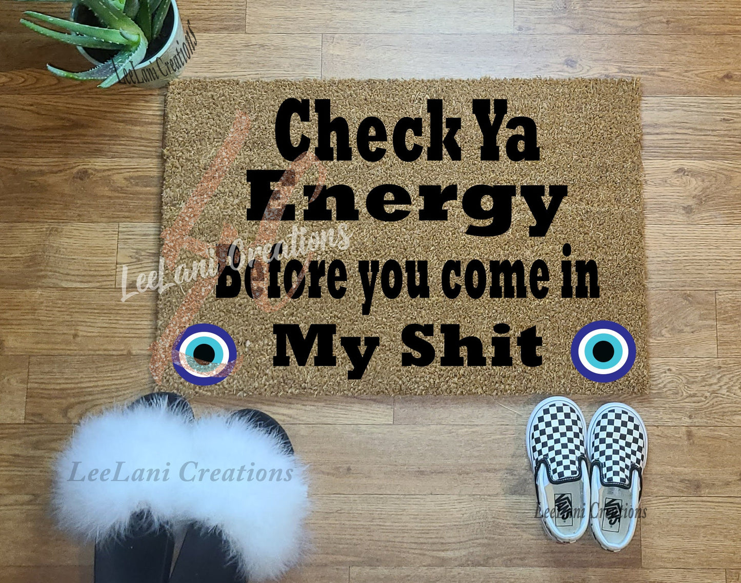 Check Ya Energy Good Vibes Only Hand-Painted Doormat