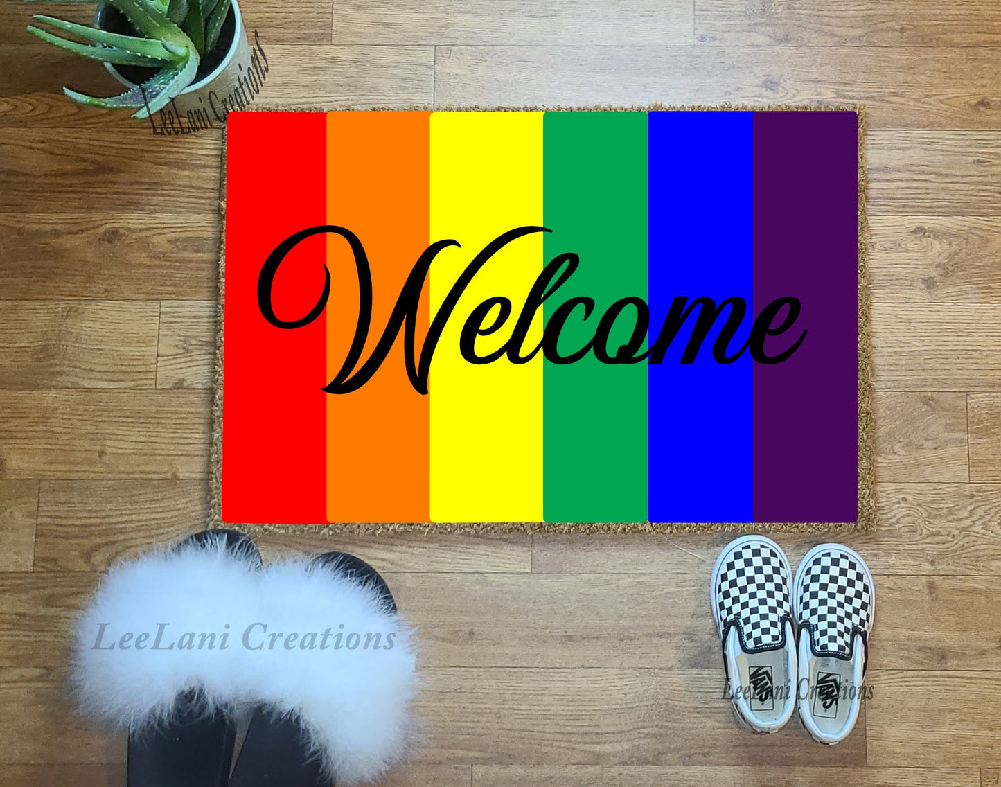 PRIDE Welcome Mat | Welcome Mat | Funny Doormat | Cute Doormat| Custom Doormat |Rainbow Doormat | LGBTQ Doormat