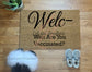 Welc- Wait Are You Vaccinated?!| COVID Doormat| Funny Welcome | Welcome Mat | Funny Doormat | Cute Doormat| Custom Doormat |Rainbow Doormat