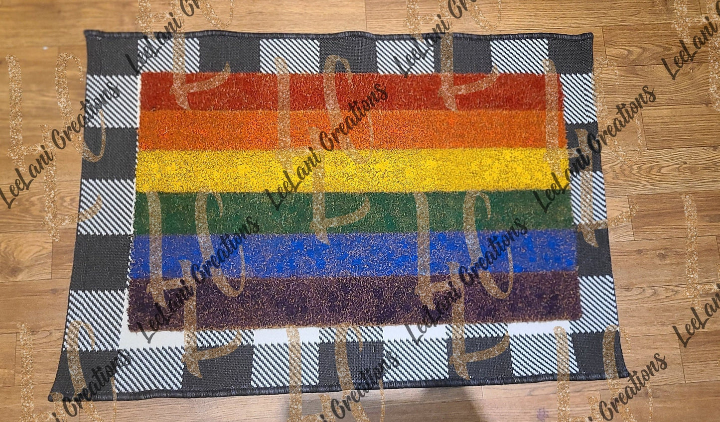 PRIDE Welcome Mat | Welcome Mat | Funny Doormat | Cute Doormat| Custom Doormat |Rainbow Doormat | LGBTQ Doormat