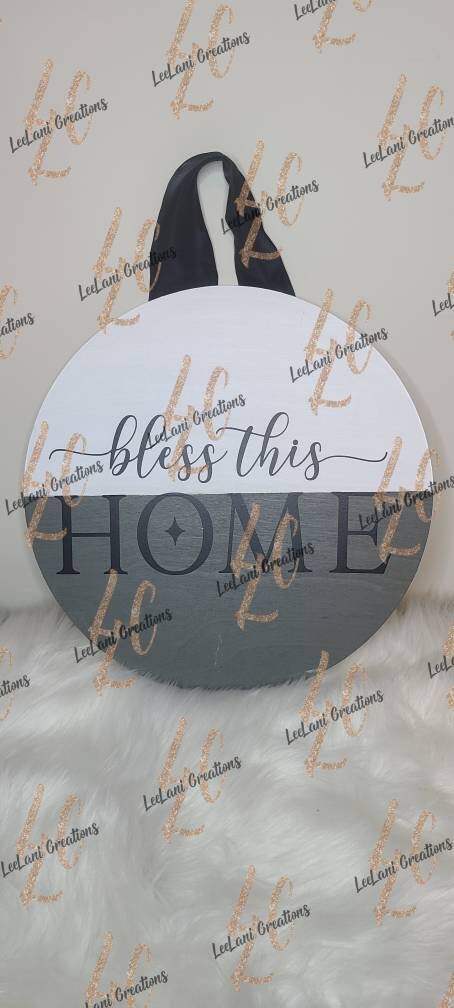 Home Sweet Home Door Sign| Farmhouse Sign | Front Door Decor | Round Welcome Sign | Wood Round Sign