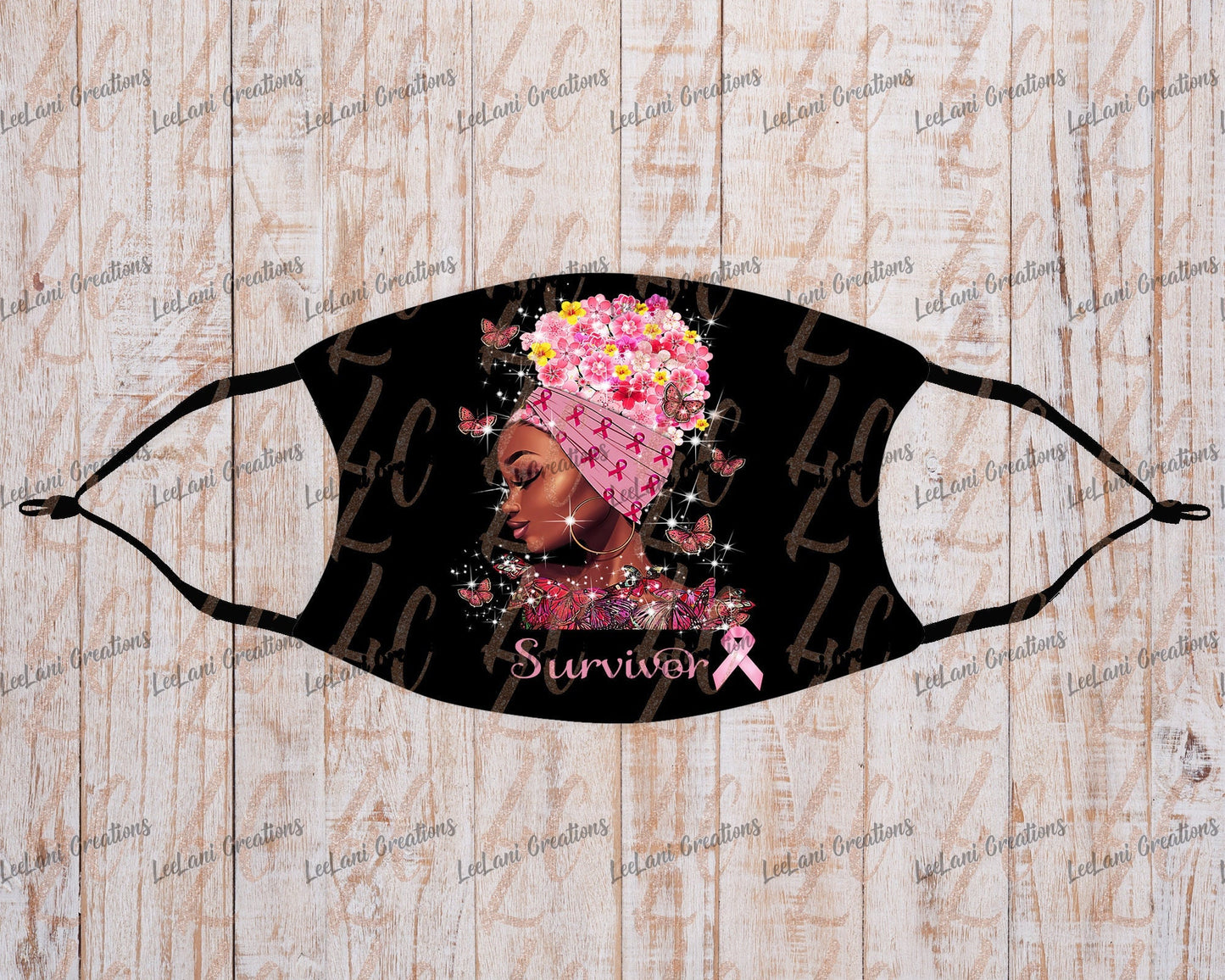 Breast Cancer Awareness Face Mask | Melanin Queen Breast Cancer Mask | Breast Cancer | Breast Cancer Survivor