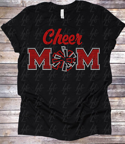 Cheer Mom Rhinestone T-Shirt | Cheer Mom Hoodie | Cheer Mom| Rhinestone shirt