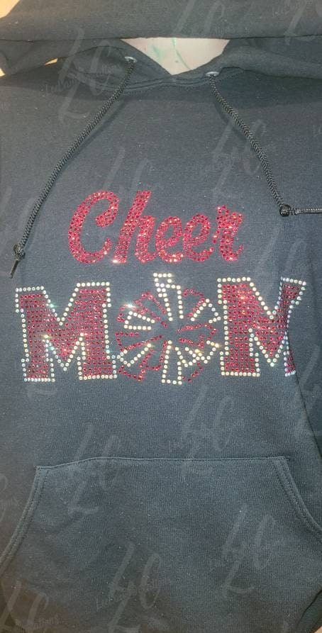 Cheer Mom Rhinestone T-Shirt | Cheer Mom Hoodie | Cheer Mom| Rhinestone shirt