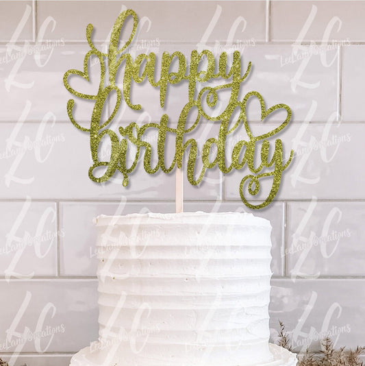 Happy birthday Cake topper | Cake Topper| Glitter Cake Topper| Party