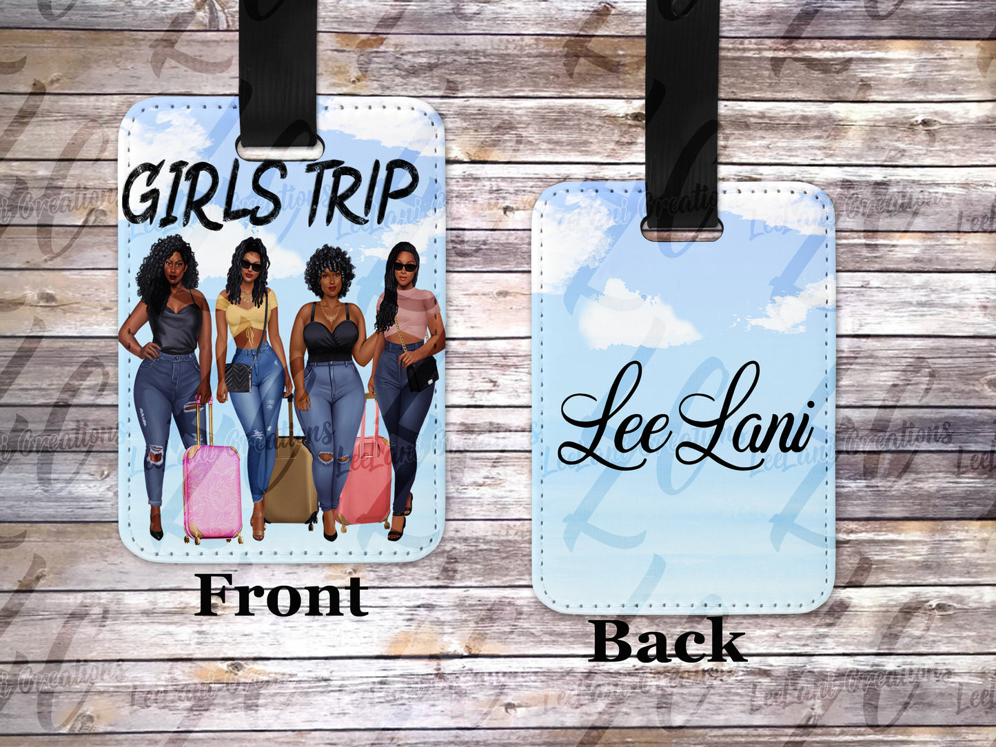 Girls Trip Luggage Tag + Name| Custom Luggage Tag | Cute Girl Luggage Tag| Thick Girl Luggage Tag| Best Friends| Sublimation Luggage Tag