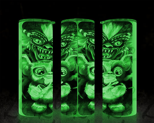 Gizmo Glow in the dark tumbler |Halloween Tumbler | Glow In the Dark Tumbler | Custom Tumbler | 20oz Tumbler | Horror Movie Tumbler