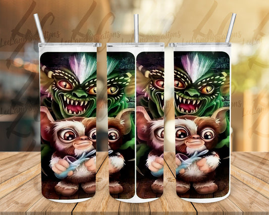 Gizmo Glow in the dark tumbler |Halloween Tumbler | Glow In the Dark Tumbler | Custom Tumbler | 20oz Tumbler | Horror Movie Tumbler