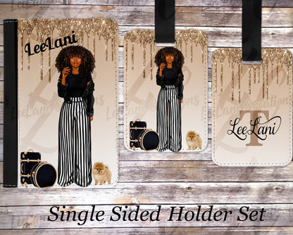 Black & White Beauties Single or Double Sided Passport Holder & Luggage Tag Customized | Customized Passport Holder | Customized Luggage Tag