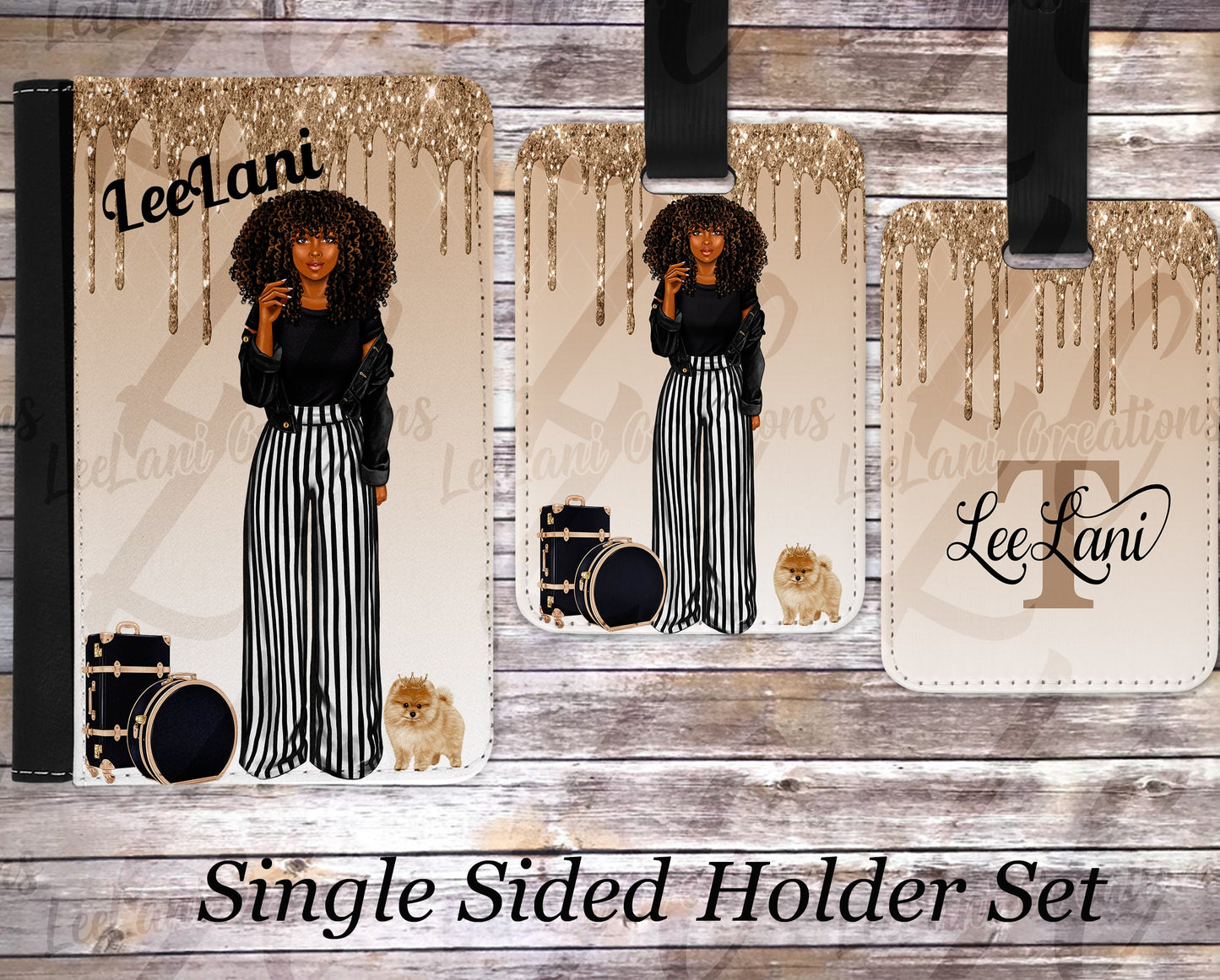 Black & White Beauties Single or Double Sided Passport Holder & Luggage Tag Customized | Customized Passport Holder | Customized Luggage Tag