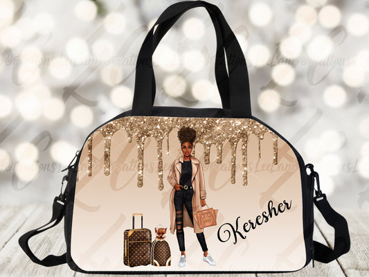 Custom Gym Bag| Personalized Travel Bag Cover| Cute Girl Travel  Carry On Bag |