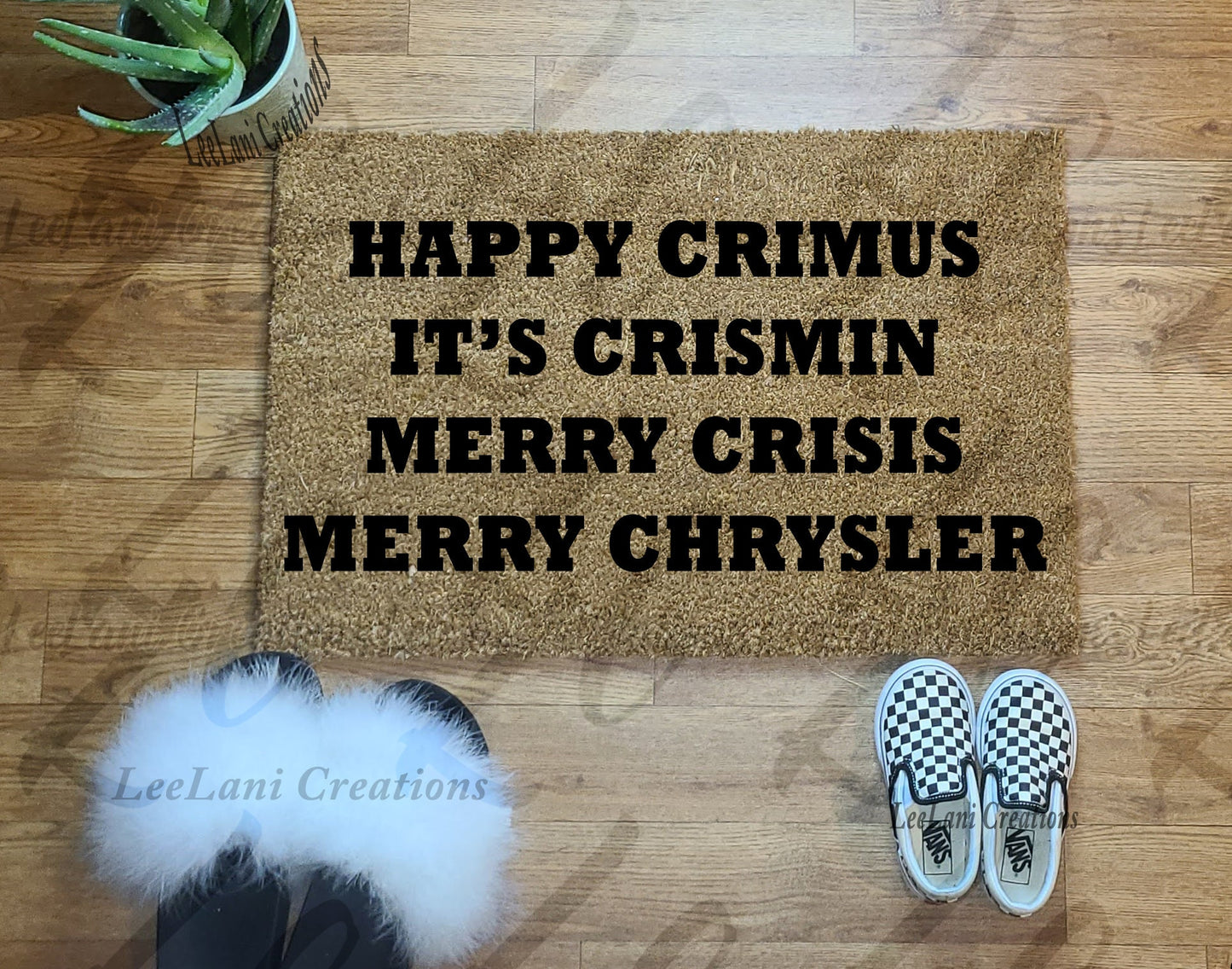 Happy Crimus Doormat| It's Crismin| Merry Crisis| Merry Chrysler Doormat